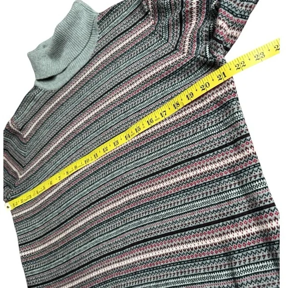 L.L. Bean Cotton Cashmere Fair Isle Turtleneck Sweater size XL 503413 - Picture 6 of 8